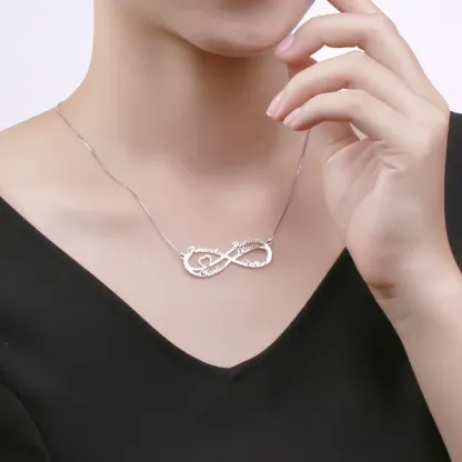 Custom 5 Names Infinity Symbol Necklace