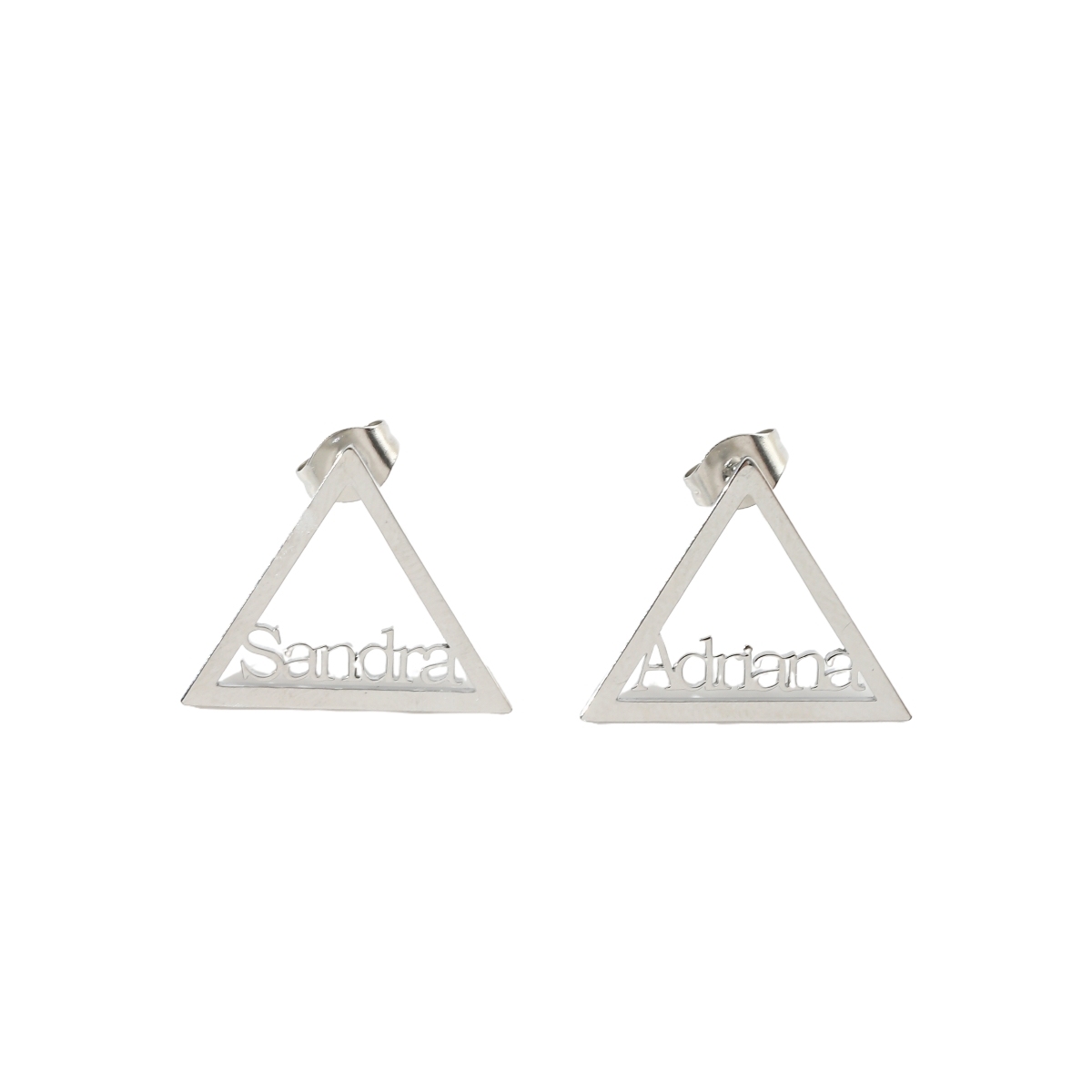 Personalized Name Triangle Earrings