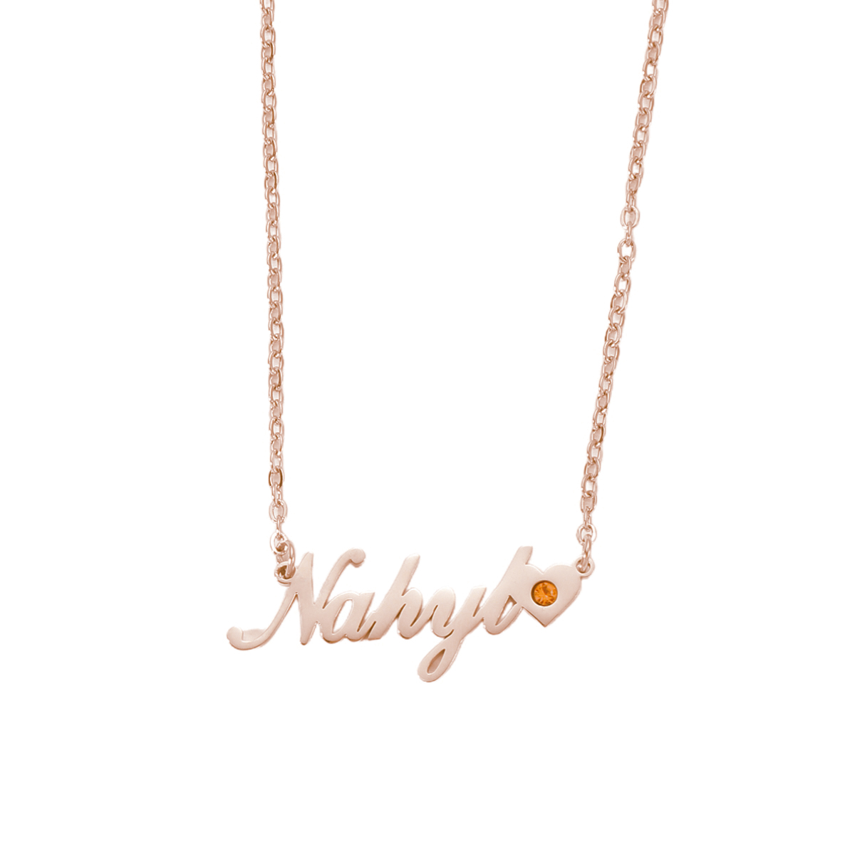 Custom Name Heart-shaped and Birthstone Necklace