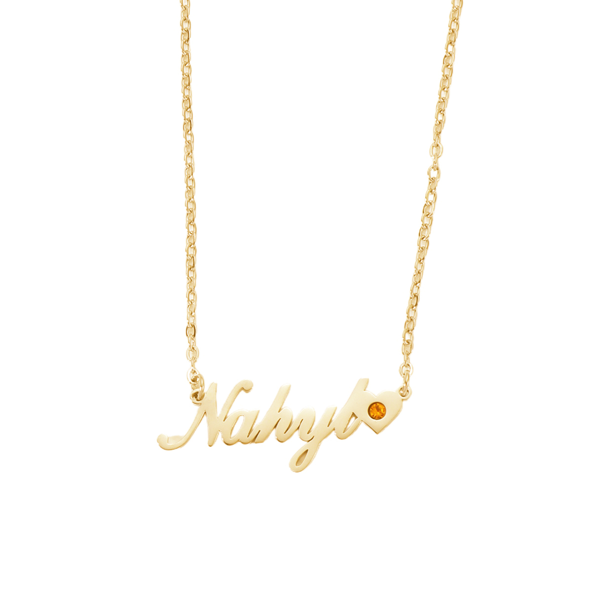 Custom Name Heart-shaped and Birthstone Necklace