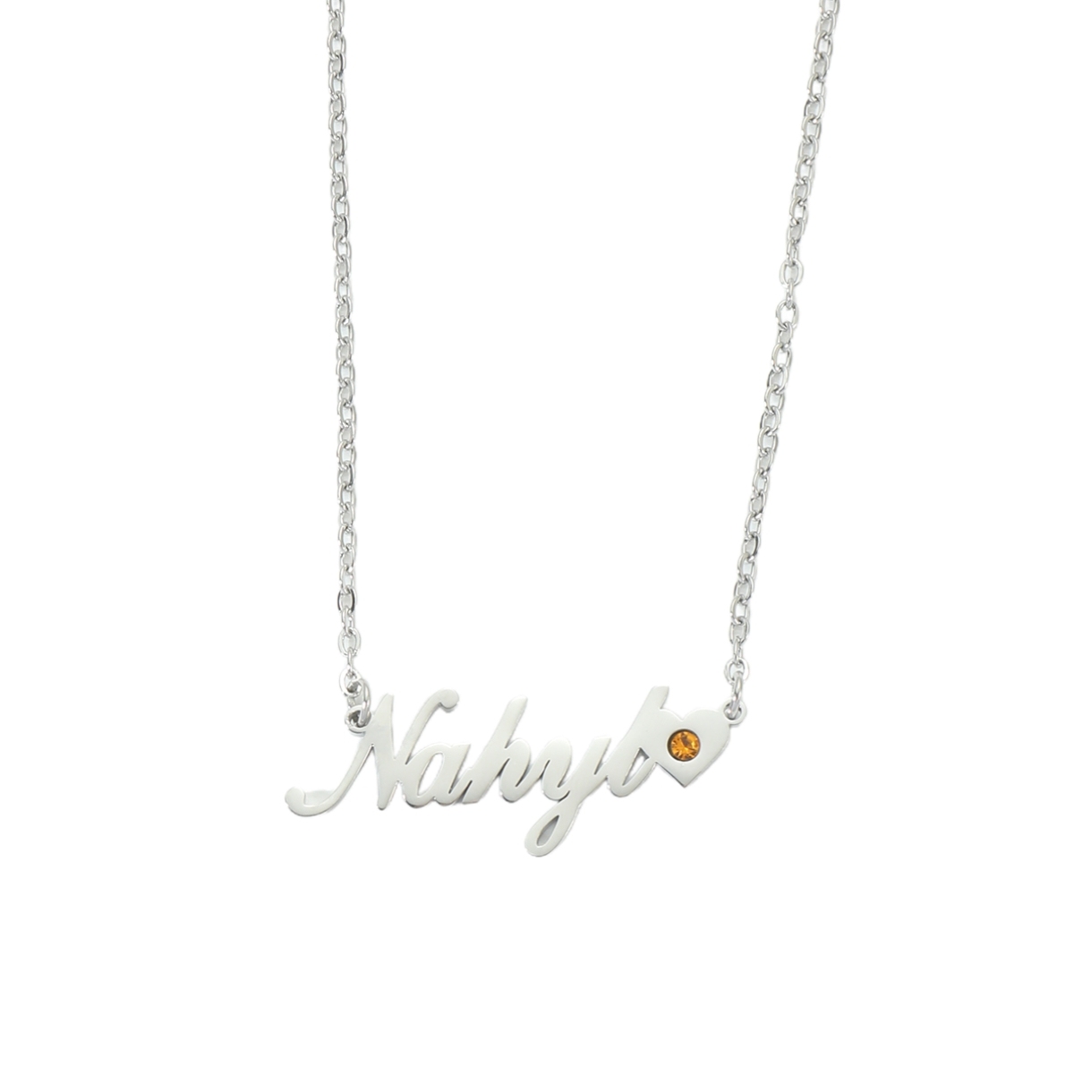 Custom Name Heart-shaped and Birthstone Necklace