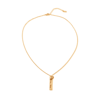 Custom Necklace with Long-shaped Bouquets of Birth Flowers  Names and Birthstones