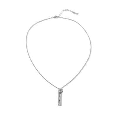 Custom Necklace with Long-shaped Bouquets of Birth Flowers  Names and Birthstones