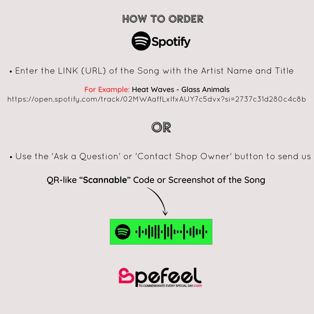 Custom Engraved Four Sides Spotify Music Necklace-Spefeel