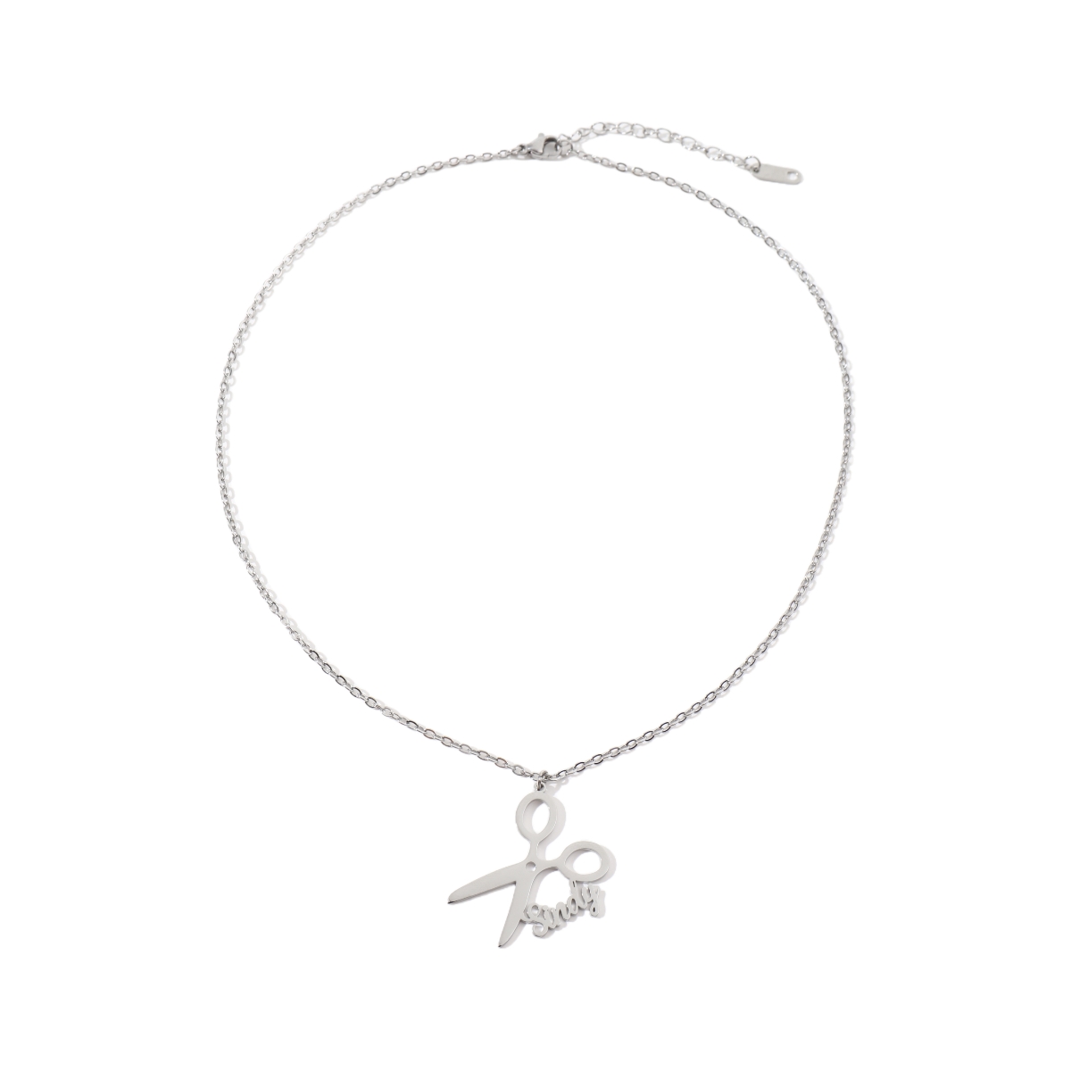 Scissor-shaped Custom Name Necklace Gift for Hairdresser