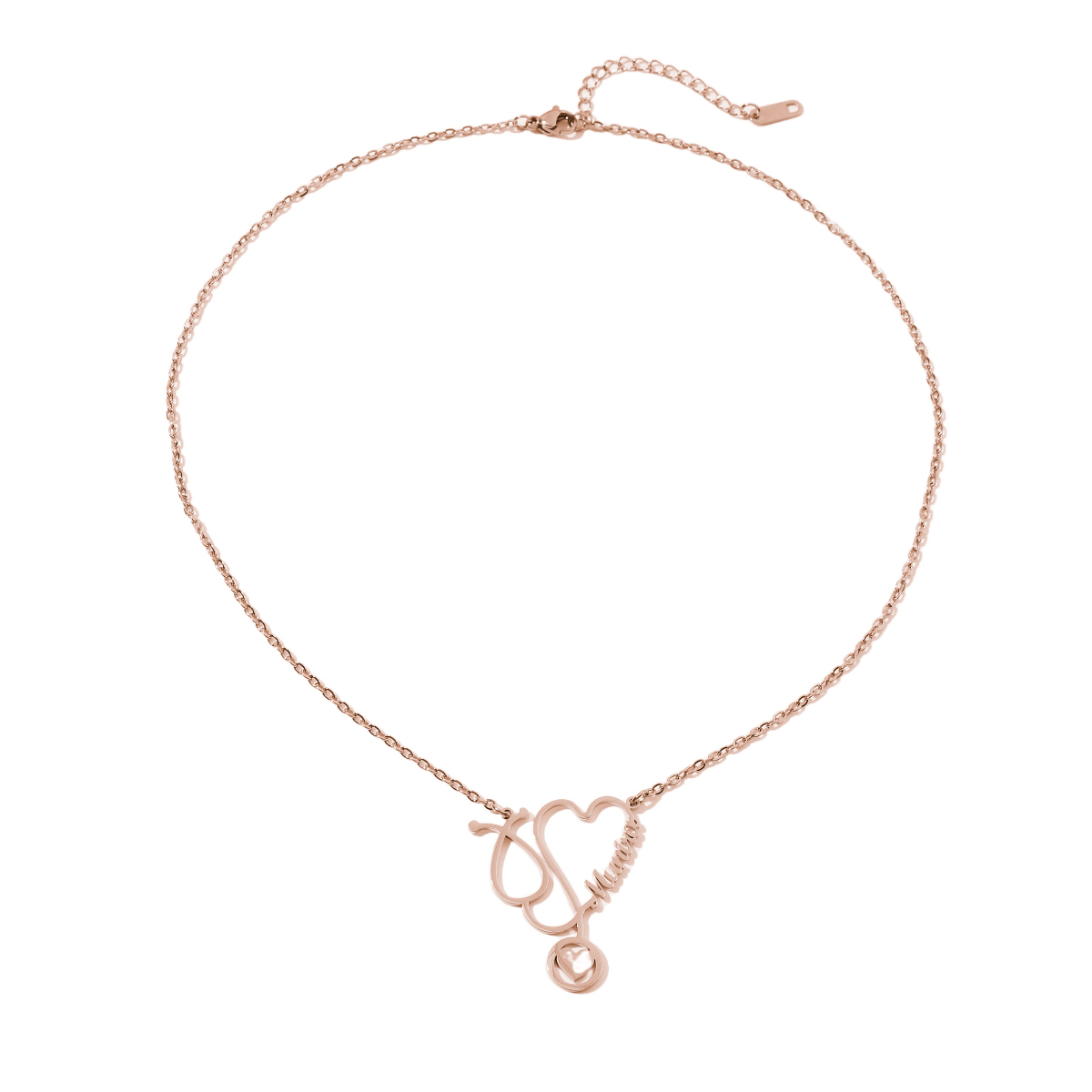 Custom Name Necklaces in Stethoscope Shape Gifts for Doctors and Nurses