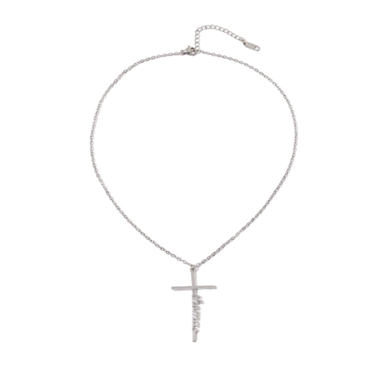 Custom Name Necklaces in Four Style with Crosses