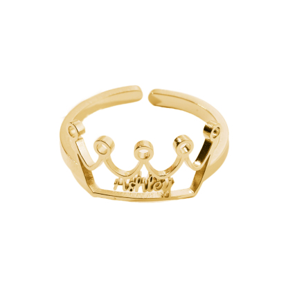 Custom Crown shaped Name Rings