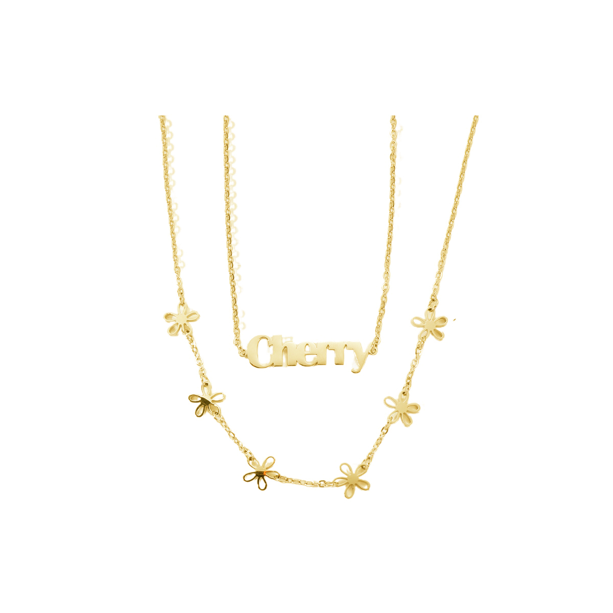 Custom Name Double-layer Flower Waist Chain 