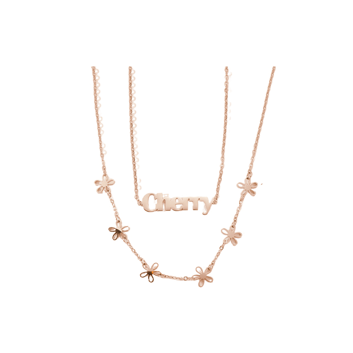 Custom Name Double-layer Flower Waist Chain 