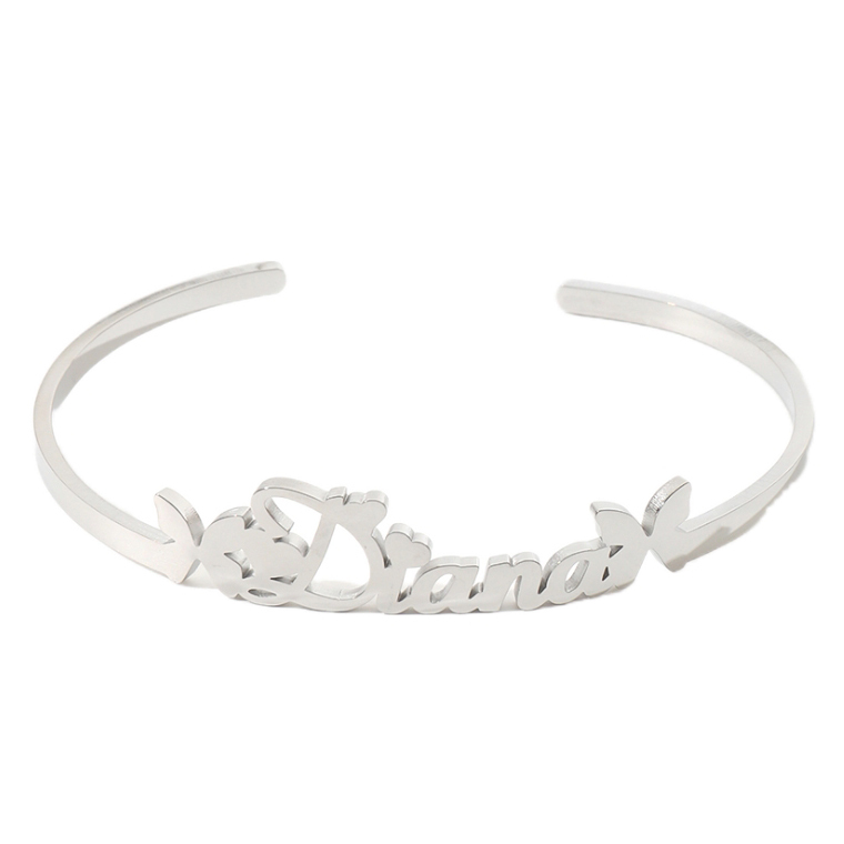 Custom Butterfly-shaped Name Bracelet and Ring Jewelry Set