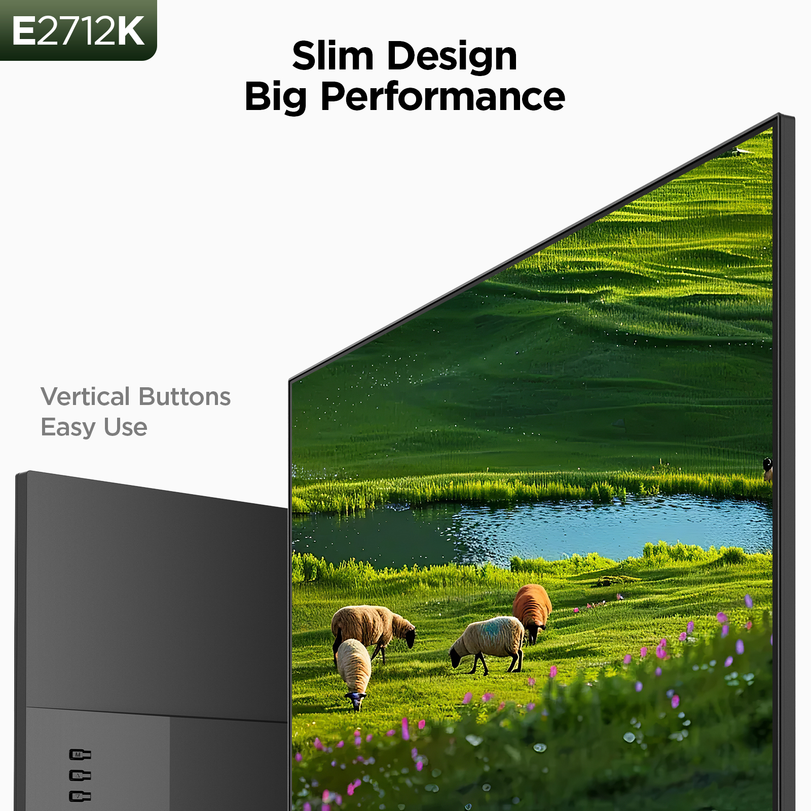 KOORUI 27 Inch Monitor, FHD 1920 x 1080 144Hz Computer Monitor Frameless Office Gaming Monitor with Ergonomic Tilt 1 x HDMI & 1 x VGA (HDMI Cable Included) E2712K
