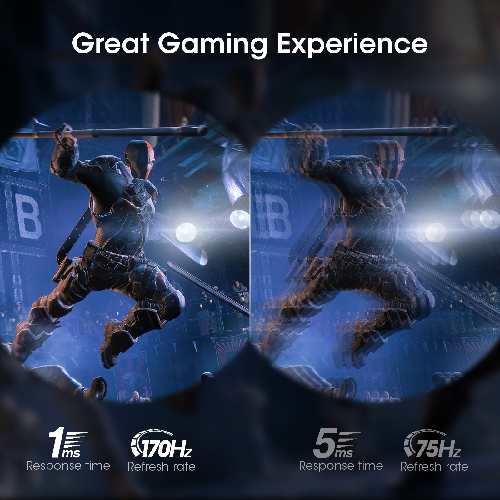 KOORUI 24.5” FHD 1920x1080p VA Gaming Monitor, 170Hz 1ms Monitor, FreeSync Premium, Adaptive Sync, 2xHDMI(144Hz) & DisplayPort(170Hz), sRGB 125%, 75 * 75mm VESA, Tilt Adjustable, Eye Care, Black