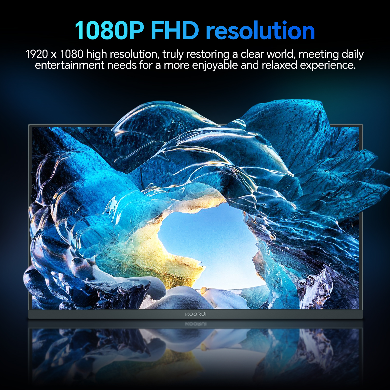 KOORUI 22 Inch Computer Gaming Monitor, FHD 1080P Desktop Display, 100HZ Ultra Thin Bezel/Eye Care/Ergonomic Tilt, HDMI VGA Ports LED Monitor for PC, VESA Mounting