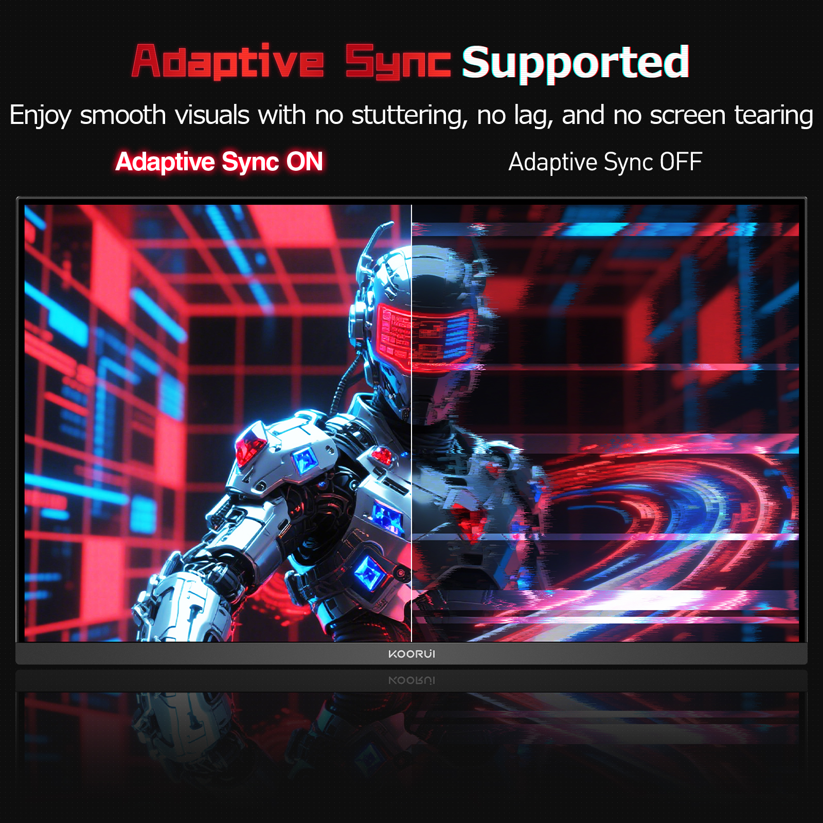 KOORUI 27 Inch Gaming Monitor, QHD 200Hz 1ms IPS Display with Adaptive Sync & HDR 400 | 95% DCI-P3 Color Accuracy | HDMI 2.1/DP 1.4 Ports | VESA Mount Compatible | Anti-Flicker Low Blue Light (G2721P)