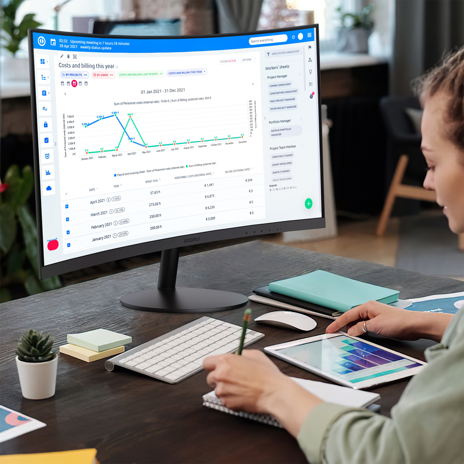 KOORUI 24-Inch Curved Computer Monitor- Full HD 1080P 60Hz Gaming Monitor 1800R LED Monitor HDMI VGA, Tilt Adjustment, Eye Care, Black 24N5C-Koorui