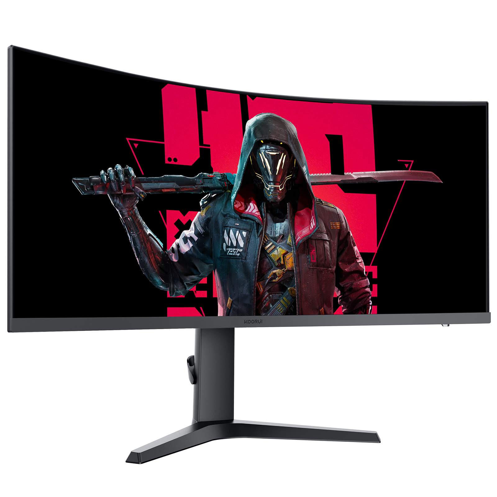 KOORUI 34 Inch Ultrawide Curved Gaming Monitor 165HZ, 1ms, 1000R, WQHD 3440 * 1440, 21:9, DCI-P3 90% Color Gamut, Adaptive Sync Compatible, Tilt/Height Adjustable Stand, HDMI, Display Port, Black