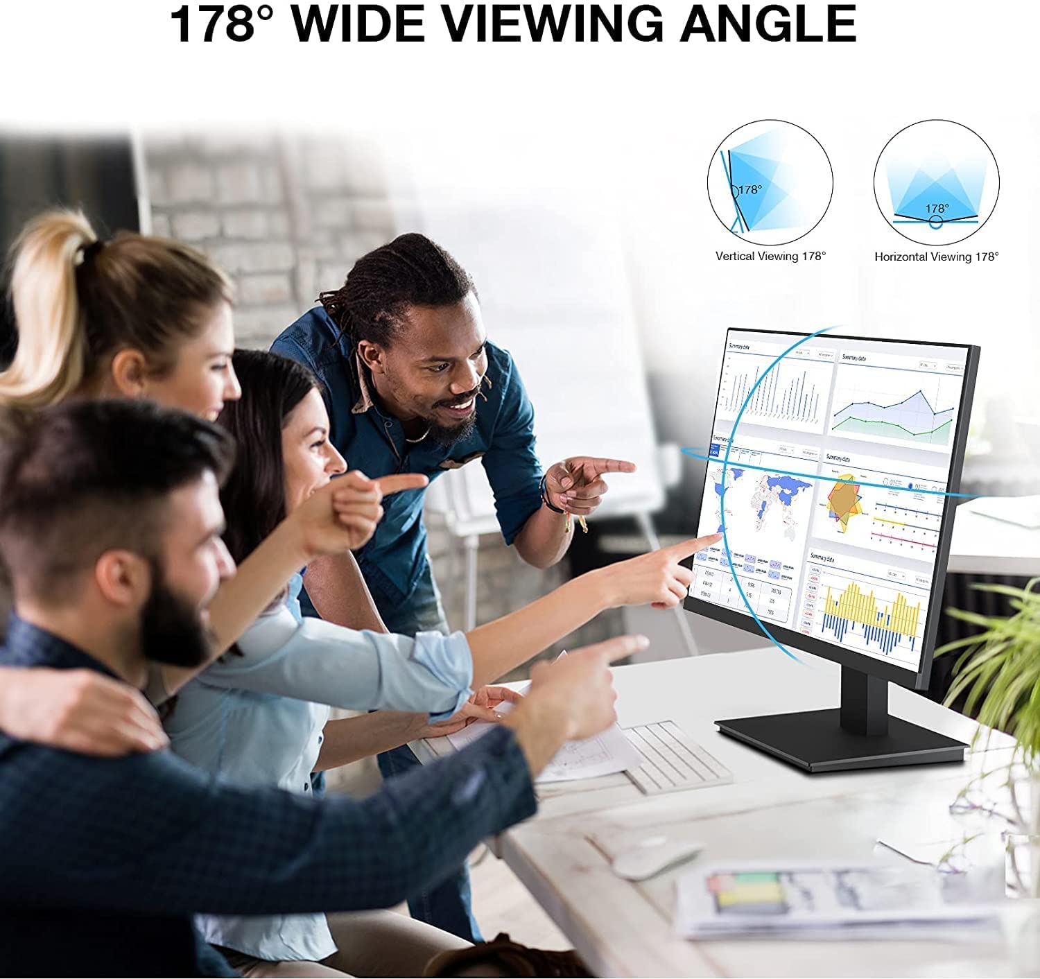 KOORUI 22 Inch Computer Monitor, FHD 1080P VA Desktop Display, 75HZ Ultra Thin Bezel/Eye Care/Ergonomic Tilt, HDMI VGA Ports LED Monitor for PC, VESA Mounting