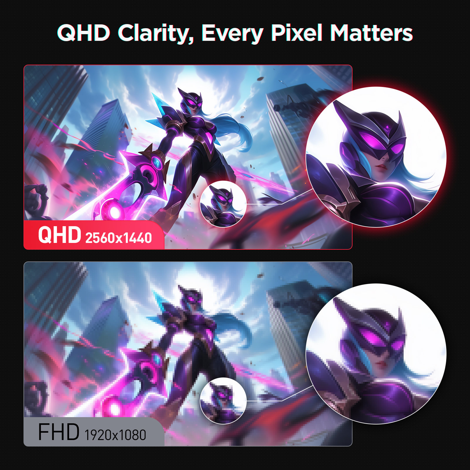 KOORUI Monitor 27 inch QHD 2K Fast IPS Gaming Monitor, 200Hz 1ms, HDR400,95% DCI-P3,Adaptive Sync,Tilt Pivot Swivel Vertical Height Adjustable,HDMI 2.0 &DP 1.4 Ports, G2722P, Black