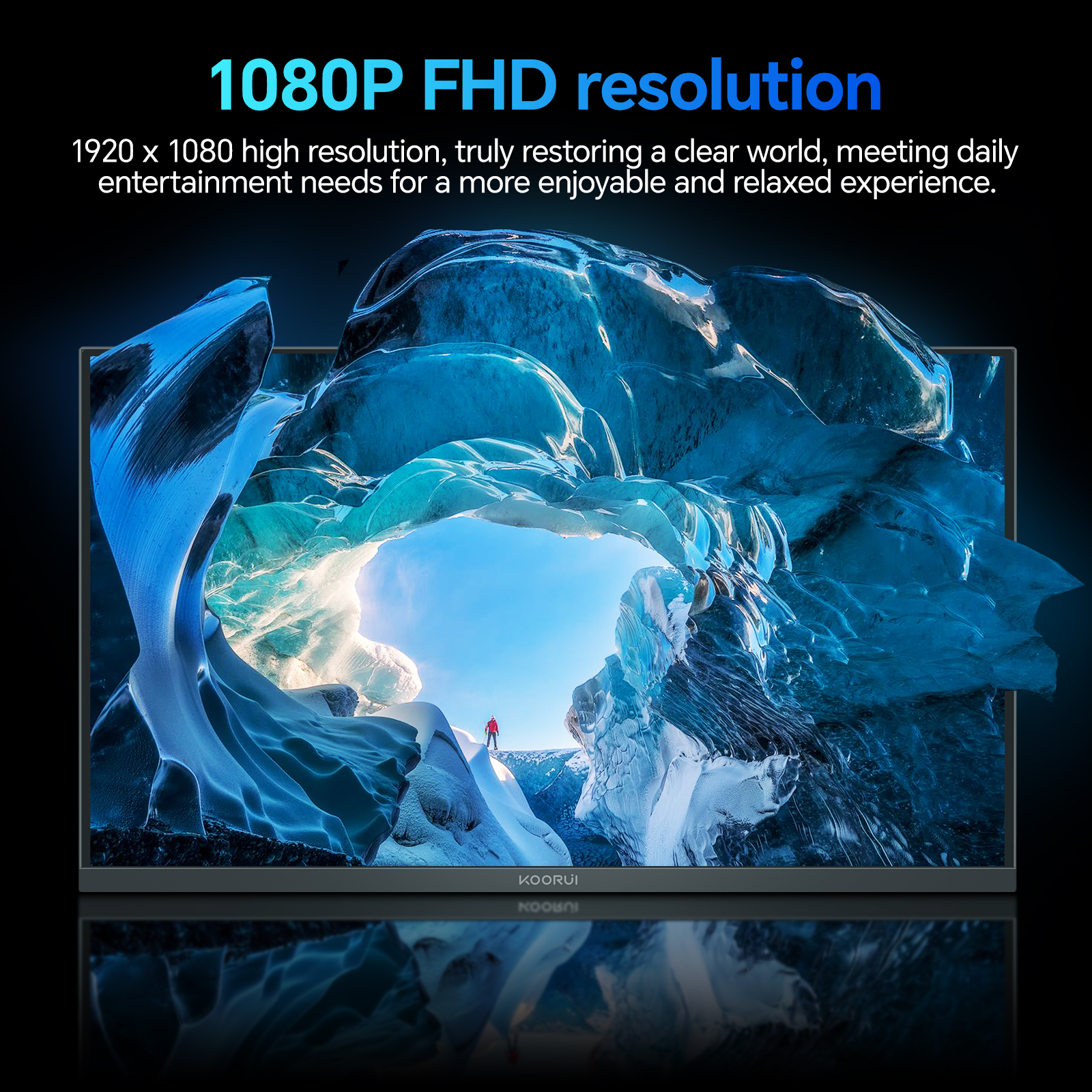 KOORUI Monitor 27 Inch, FHD/1080p Computer Monitor for Office and Home, 100Hz, HDMI, VGA, 99% SRGB, Frameless, Eye Care, Tilt Adjustment, Black, E2711F