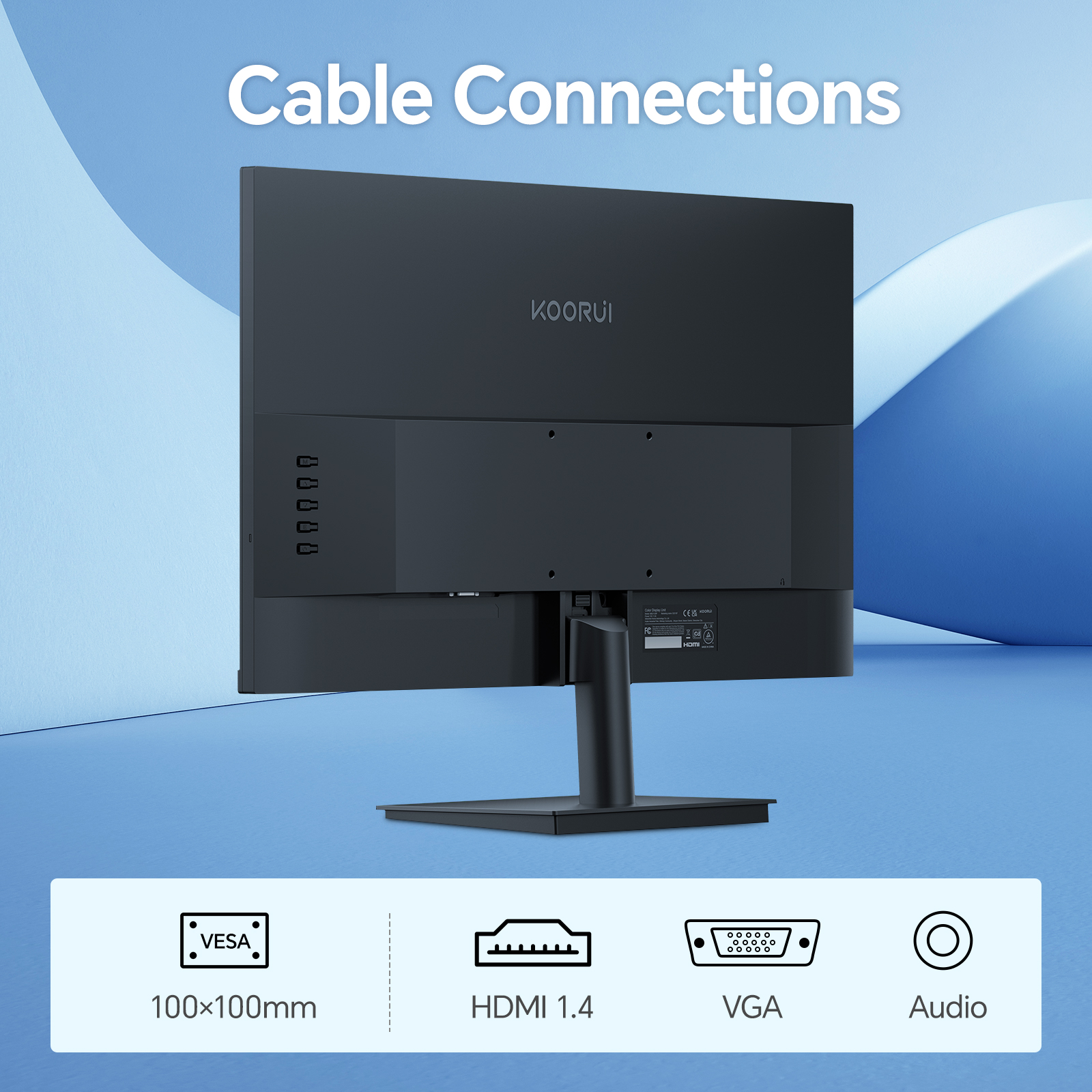 KOORUI Monitor 27 Inch, FHD/1080p Computer Monitor for Office and Home, 100Hz, HDMI, VGA, 99% SRGB, Frameless, Eye Care, Tilt Adjustment, Black, E2711F