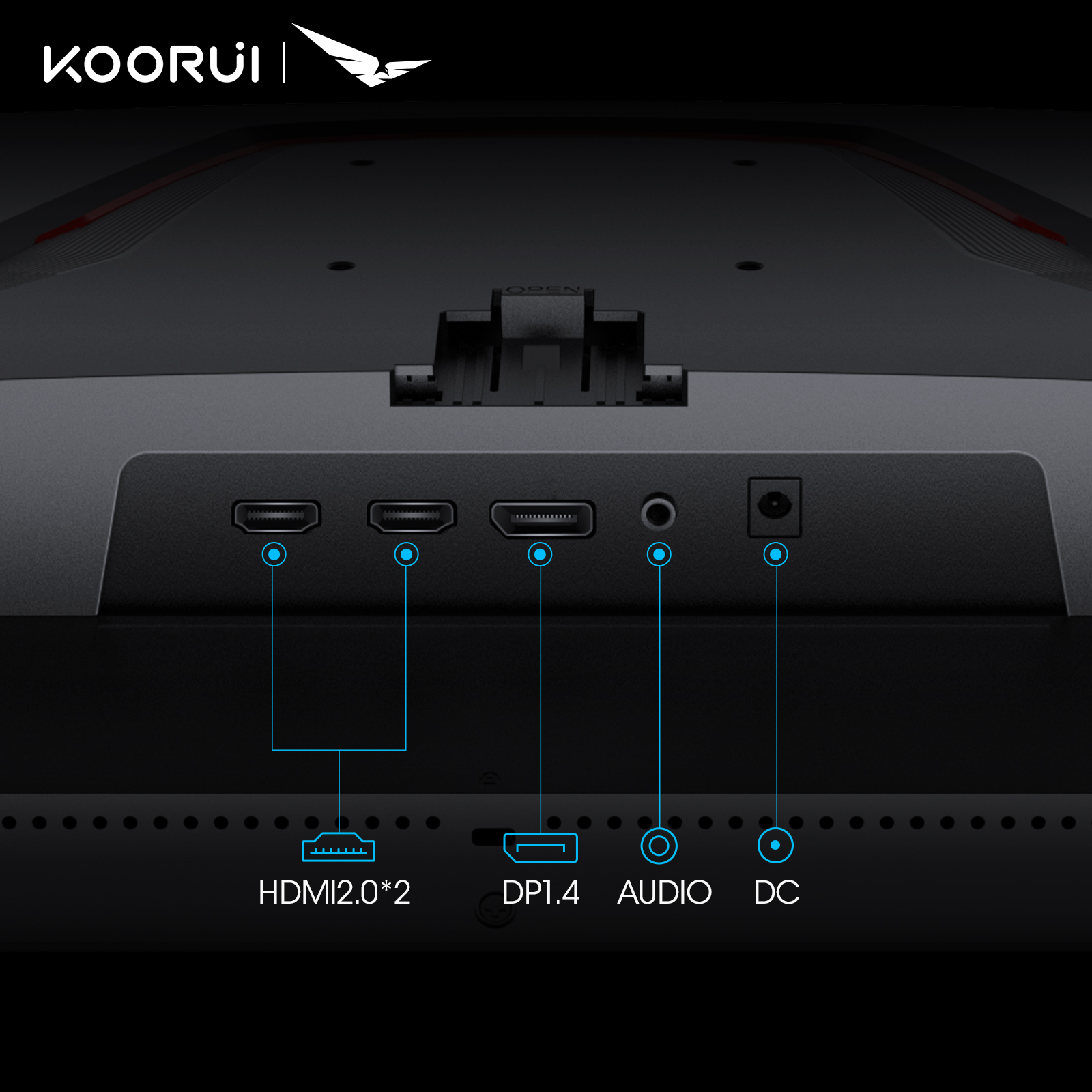 KOORUI Gaming Monitor 24.5 inch, Full HD 1920x1080 200Hz 180Hz 1ms, IPS, HDR 400, 2 x HDMI 2.0, 1x Displayport, Adaptive Sync, 3-Sided Frameless, Wall Mount, Black, G2511P