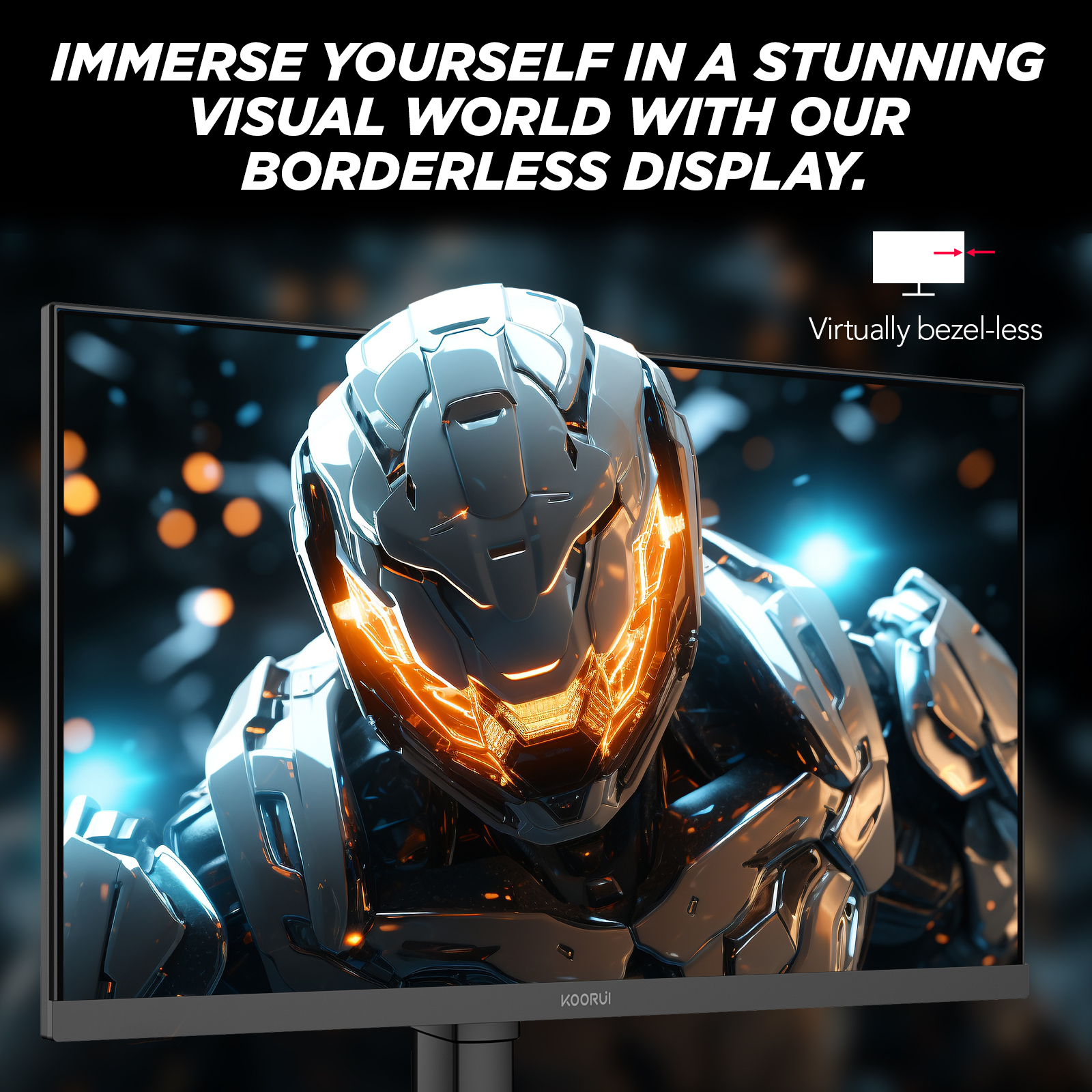 KOORUI 25 inch 320Hz Gaming Monitor,1ms GTG,FHD 1080P 95% DCI-P3, HDR400, Adaptive Sync, HDMI 2.0/DP 1.4, VESA 75x75, Height Adjustable - Black