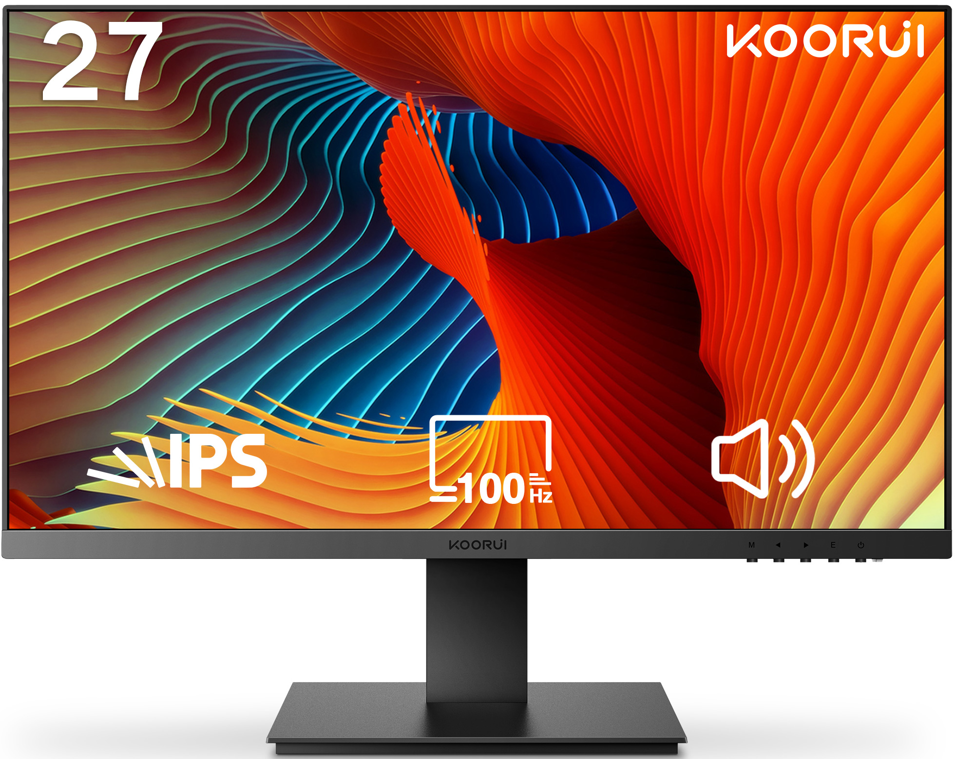 KOORUI 27 Inch 100Hz IPS Computer Monitor -FHD 1080P PC Desktop Gaming Monitors for Computer,Built-in speakers,Eye Care,N02
