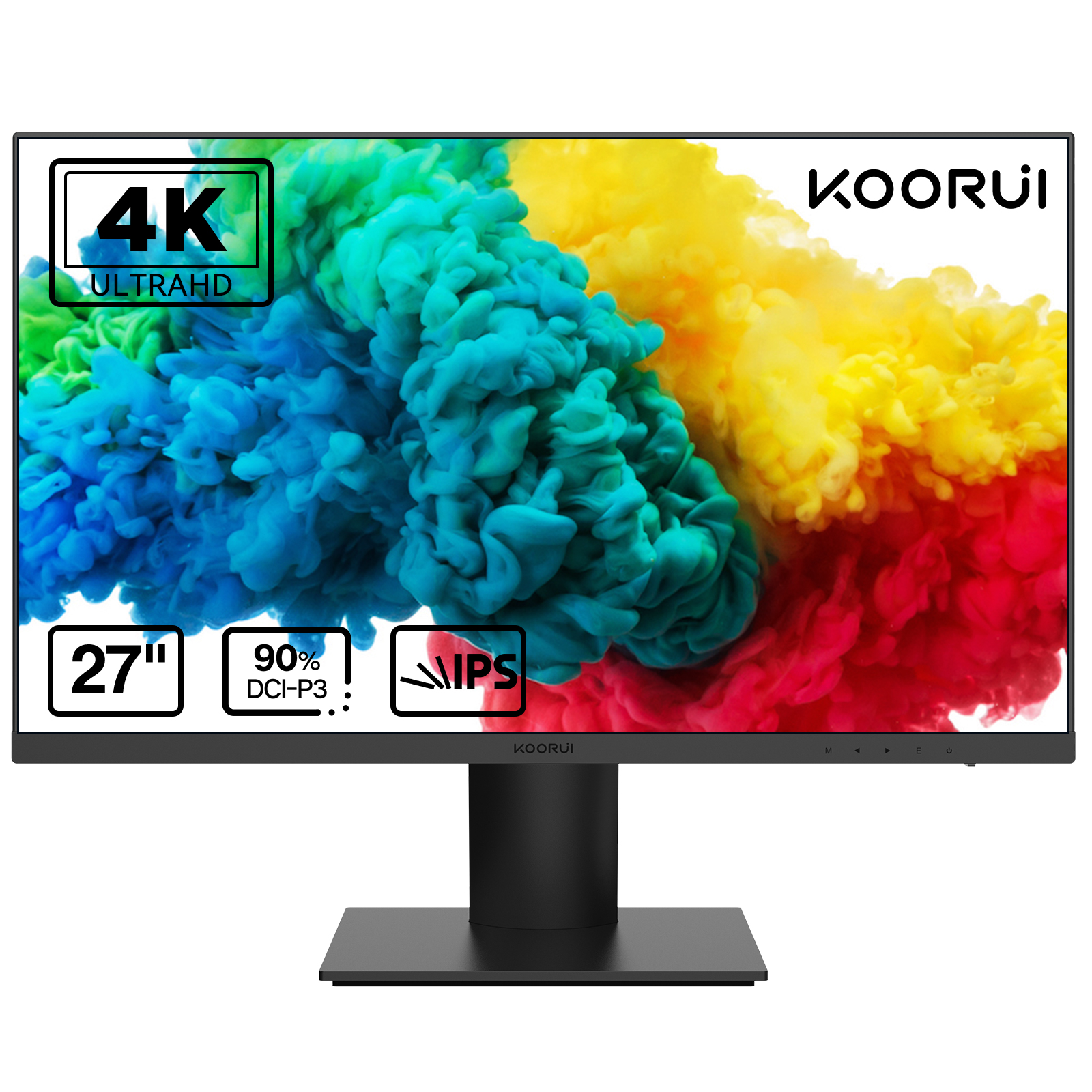 KOORUI 27 Inch Computer Monitors,4K UHD(3840*2160) IPS Gaming Monitors,HDR10,90% DCI-P3,DisplayPort 1.4&HDMI2.0,Eye Care