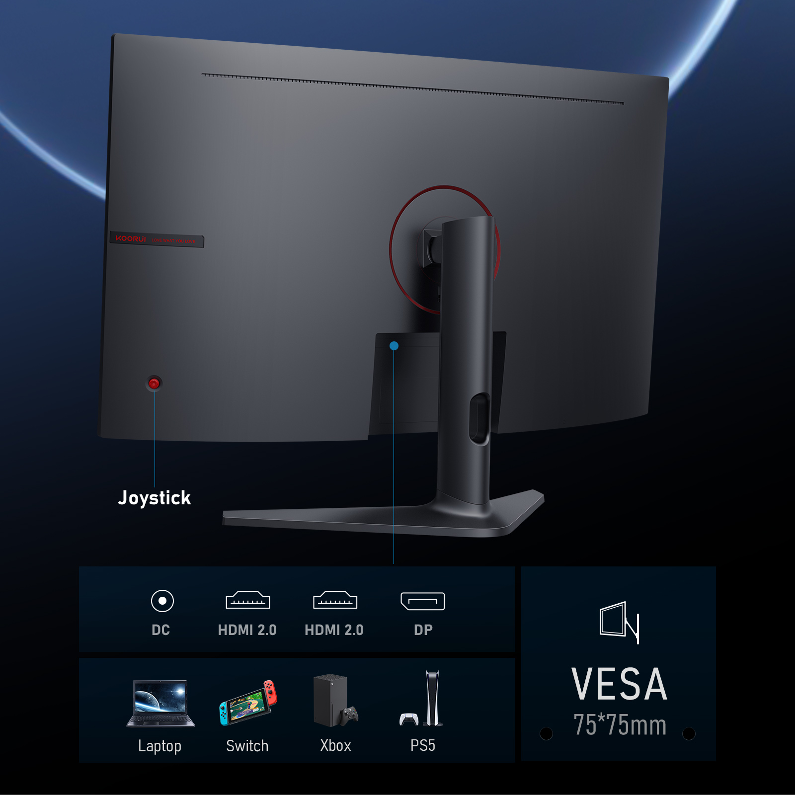 KOORUI 27 inch Gaming Monitor, 170Hz 1ms 2K 1440p PC Desktop Computer Monitors for Gaming,90% DCI-P3,Adaptive Sync,DP&HDMI Ports, GN03