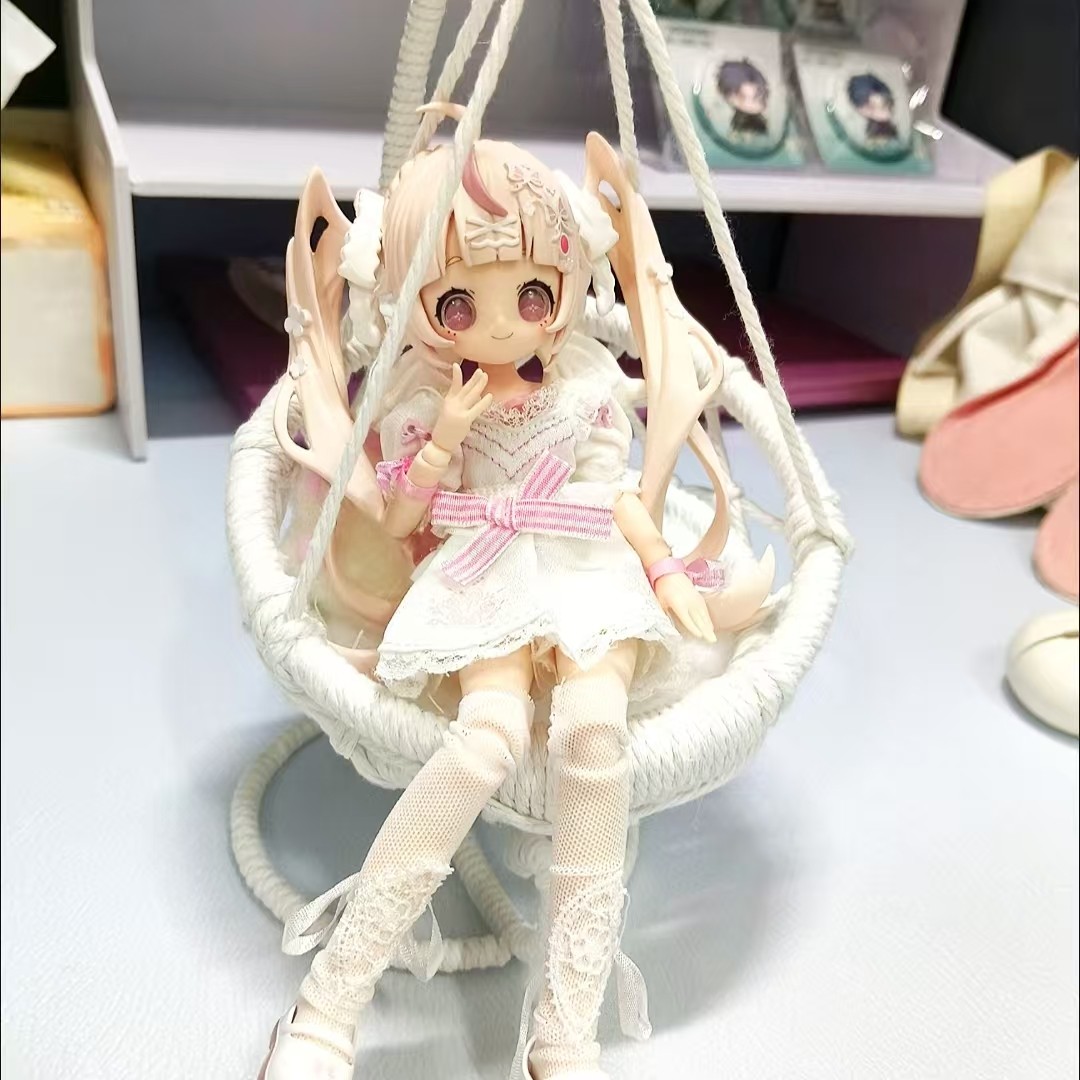 手編みのバスケット装飾品／BJD・MJDフィギュア／撮影用・装飾用