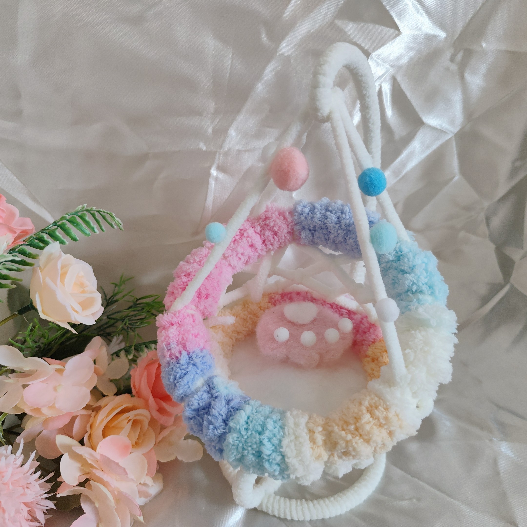 手編みのバスケット装飾品／BJD・MJDフィギュア／撮影用・装飾用