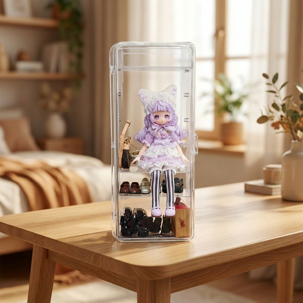 フィギュア用ディスプレイケース アクリル 透明 BJD MJD 萌粒 置物