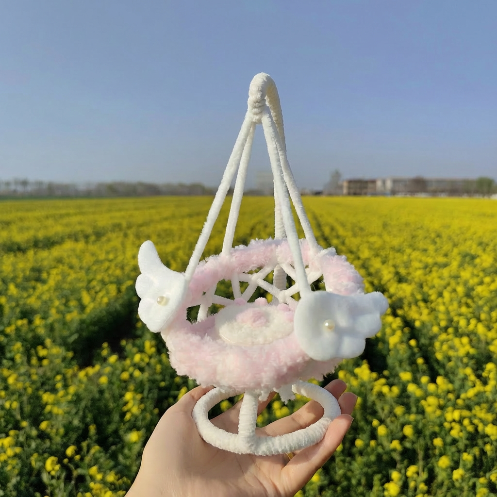 手編みのバスケット装飾品／BJD・MJDフィギュア／撮影用・装飾用