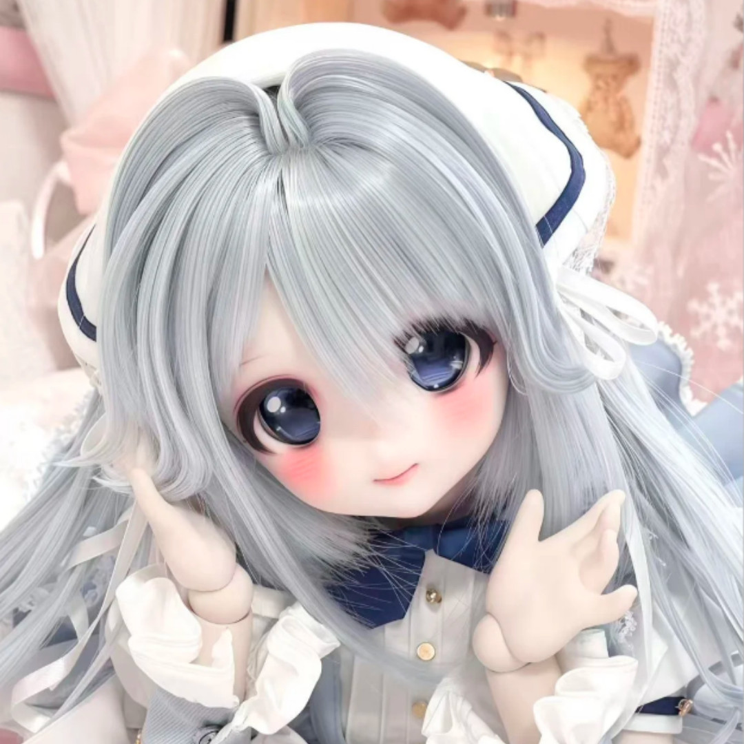 6分BJDドール用 単色ウィッグ 8スタイル ヘッド周囲15.5～17.5cm