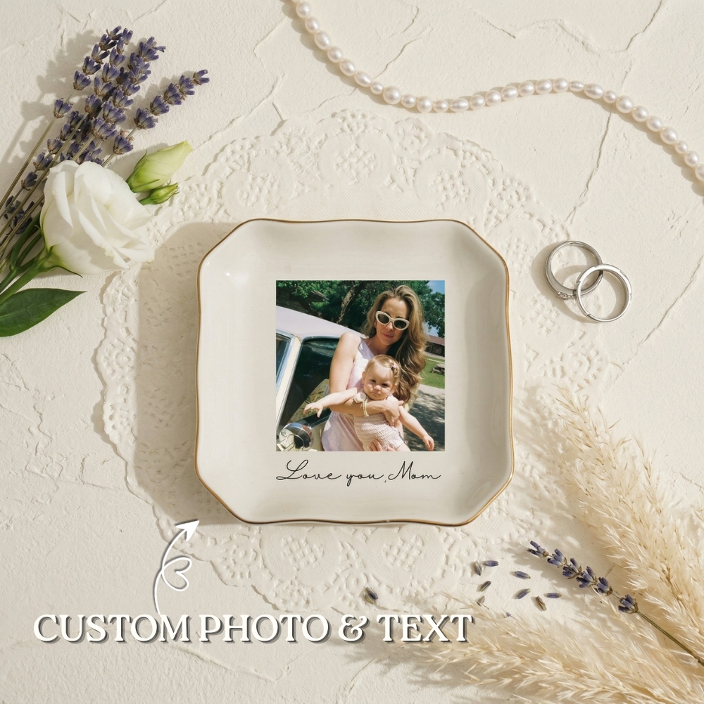 Personalised Ring Dish Custom Photo Jewelry Ring Dish Wedding Gift for Best Friend/Bestie