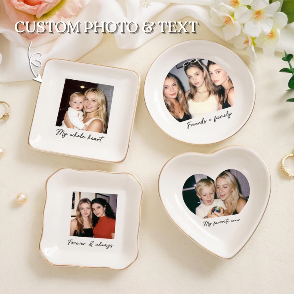 Personalised Ring Dish Custom Photo Jewelry Ring Dish Wedding Gift for Best Friend/Bestie