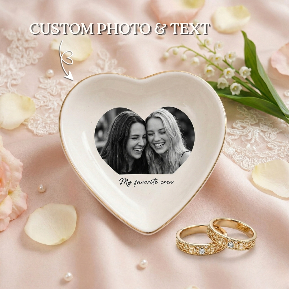 Personalised Ring Dish Custom Photo Jewelry Ring Dish Wedding Gift for Best Friend/Bestie