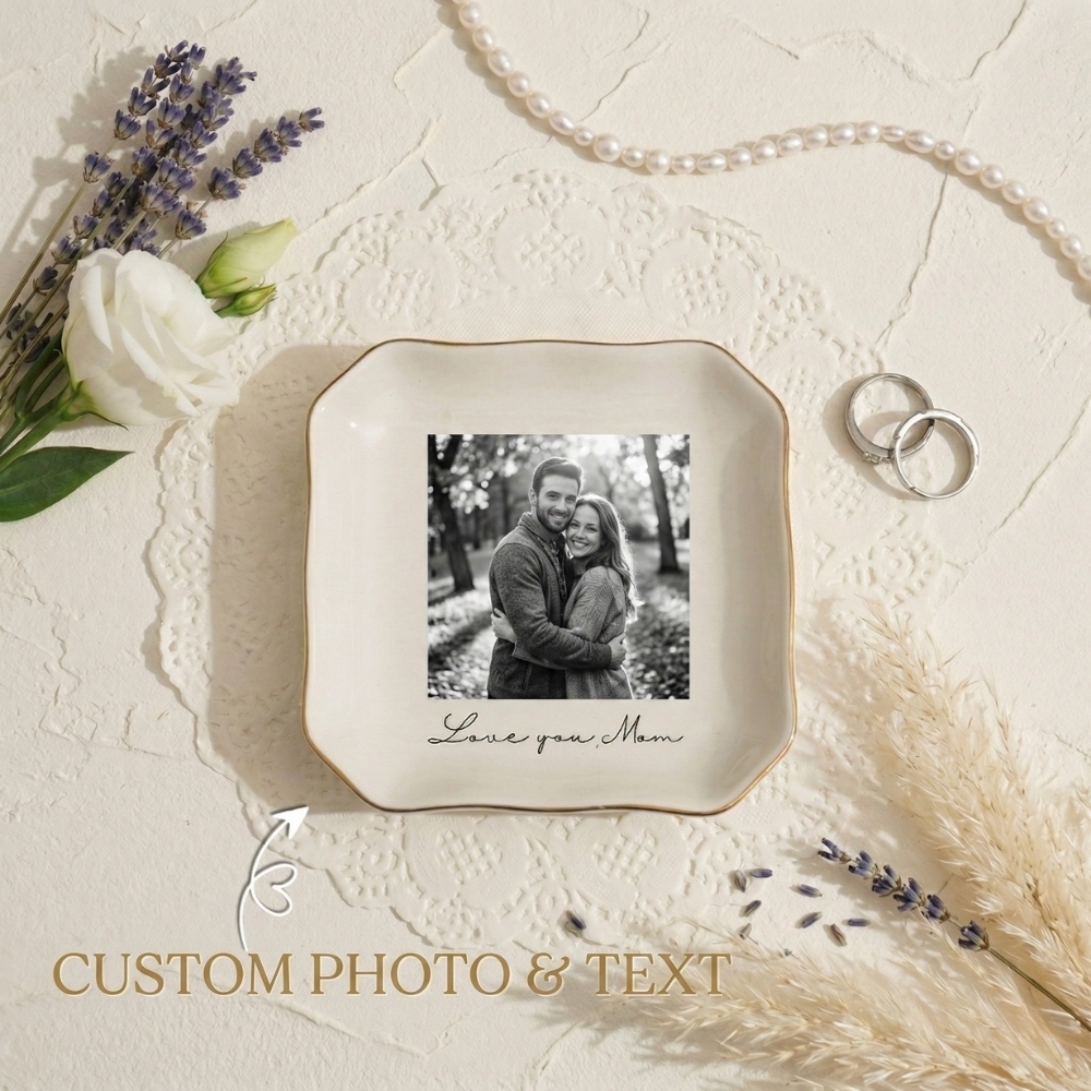 Personalised Ring Dish Custom Photo Jewelry Ring Dish Wedding Gift for Best Friend/Bestie