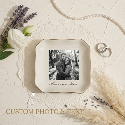 Personalised Ring Dish Custom Photo Jewelry Ring Dish Wedding Gift for Best Friend/Bestie