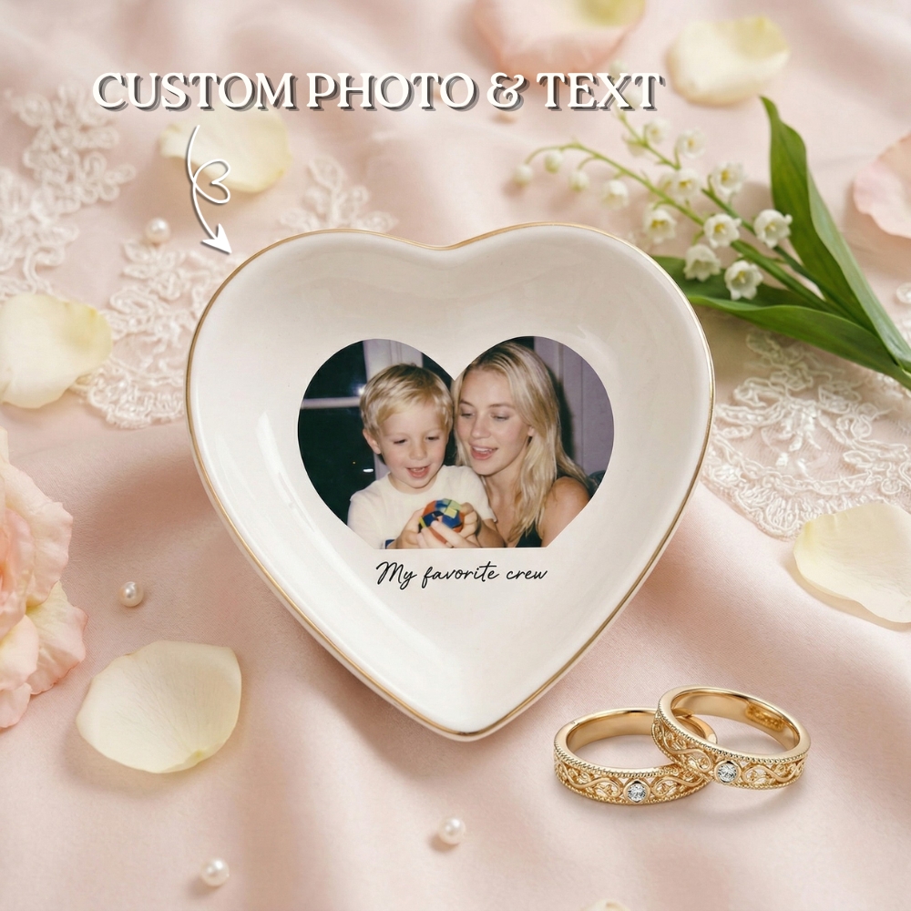 Personalised Ring Dish Custom Photo Jewelry Ring Dish Wedding Gift for Best Friend/Bestie