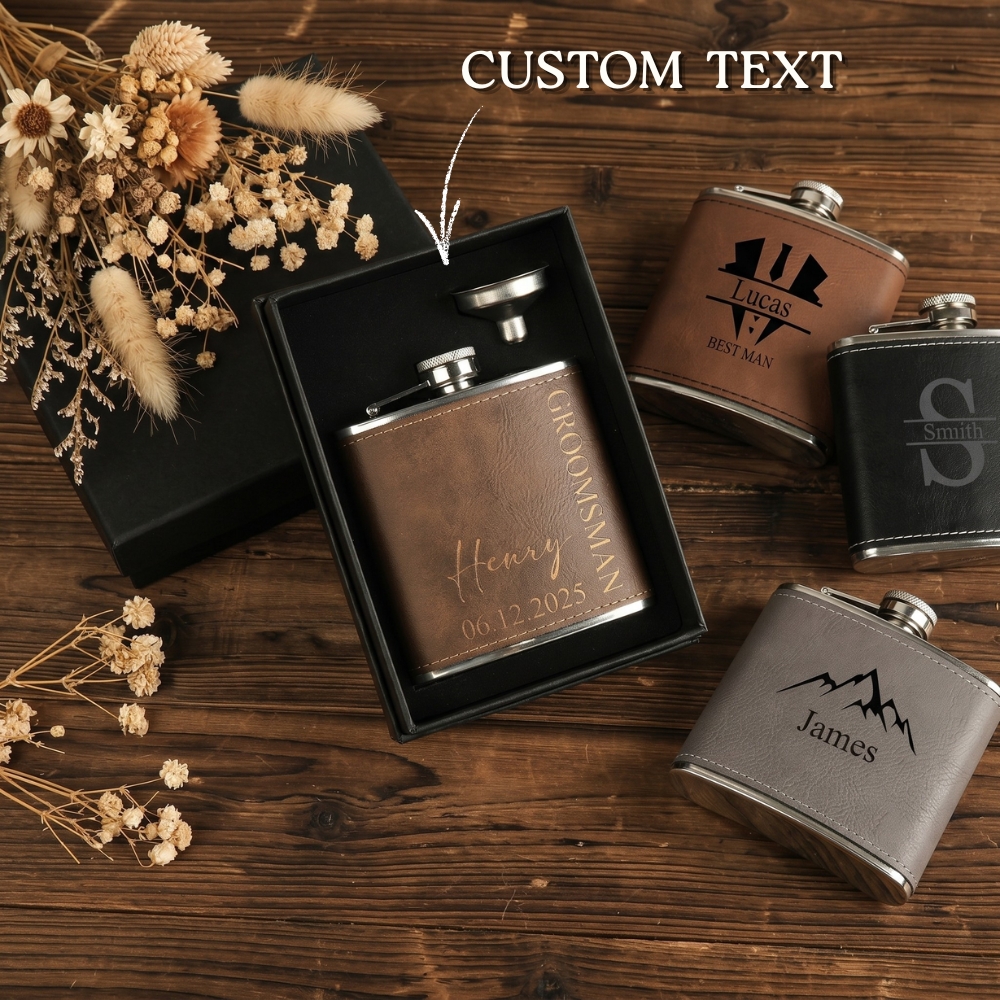 Personalised Liquor Flask Custom Flasks for Groomsmen Engraved Whiskey Flask Gifts for Groomsmen