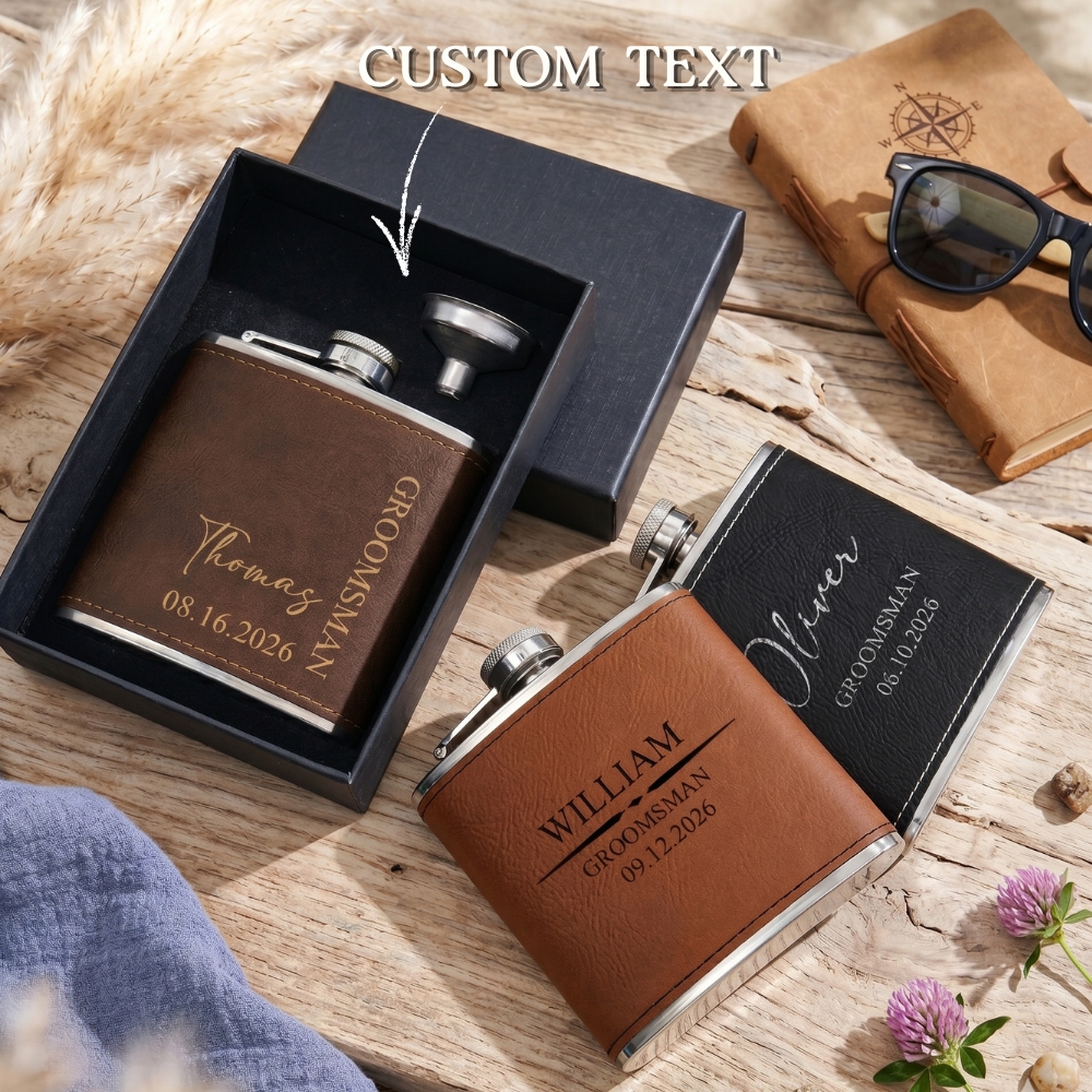 Personalised Liquor Flask Custom Flasks for Groomsmen Engraved Whiskey Flask Gifts for Groomsmen