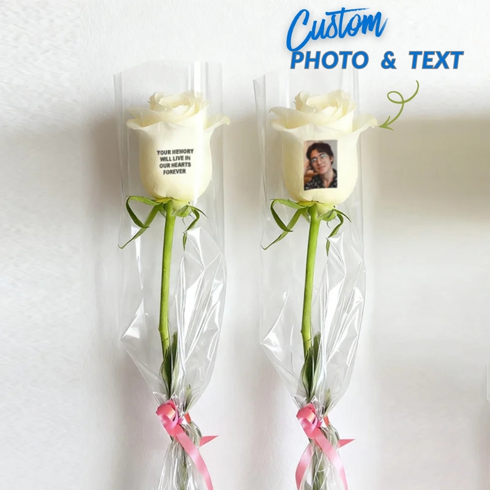 Beautiful Custom Photo Rose Personalised Engravable Rose with Custom P