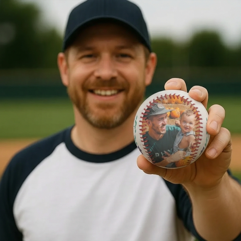 Customized Baseball Add Photos Personalised Keepsake Father's Day Gifts for Dad