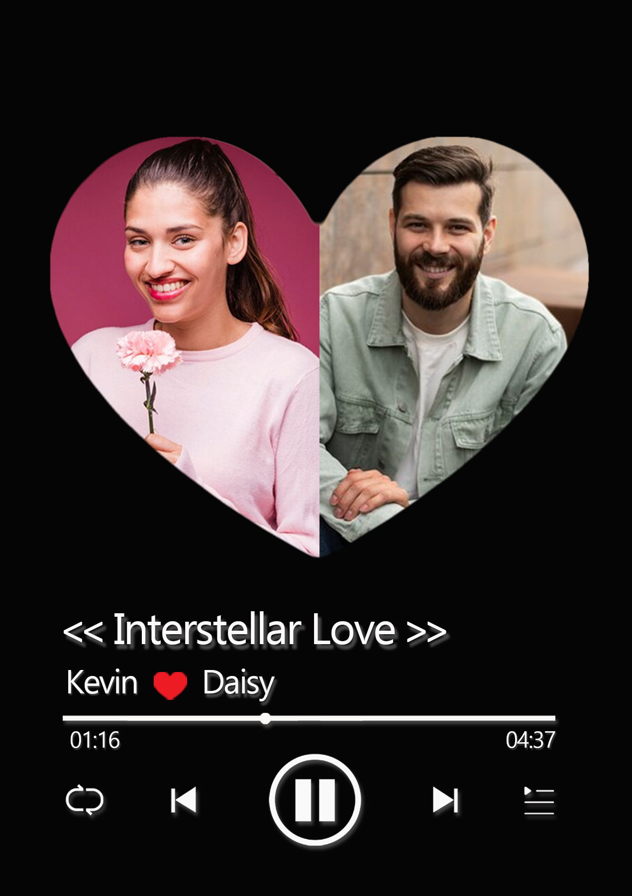 Personalised AI Kissing Video Photo Frame with Custom Whole Song AR Fr