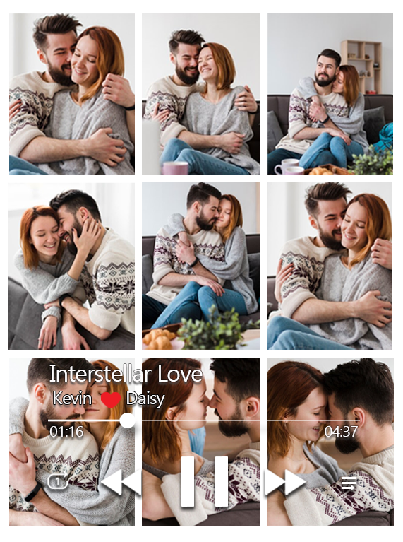 Personalised Collage Photo Frame with Music Custom Whole Song Frame