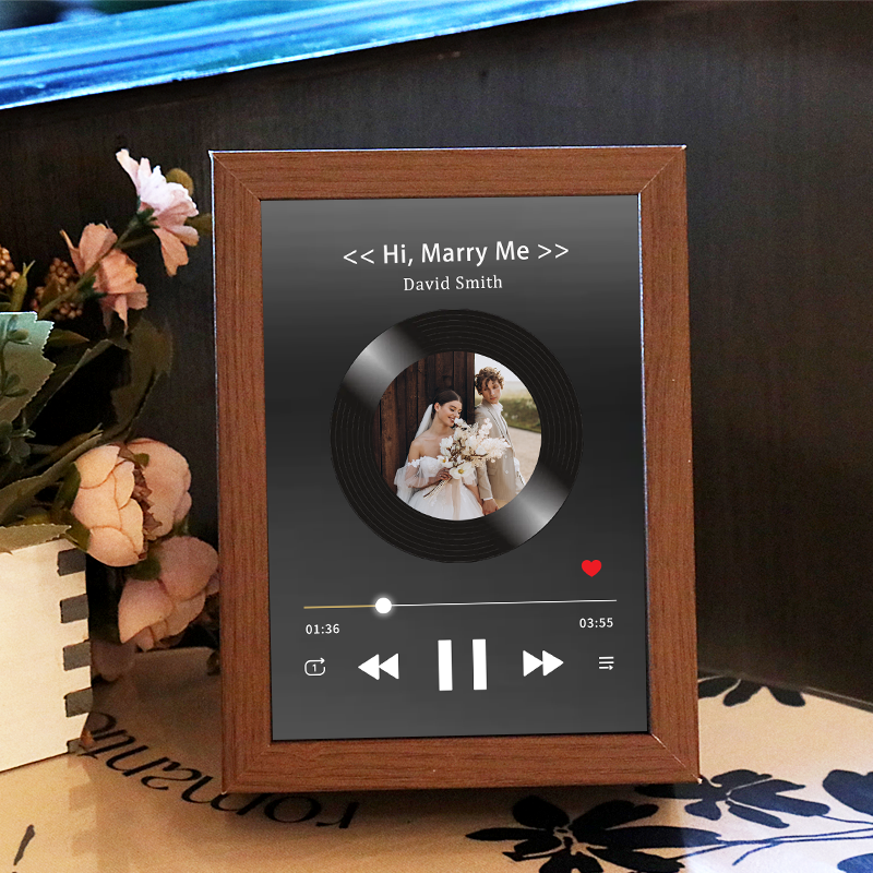 Custom Song Photo Frame with Music Album Cover Personalised Music Player (can play music)