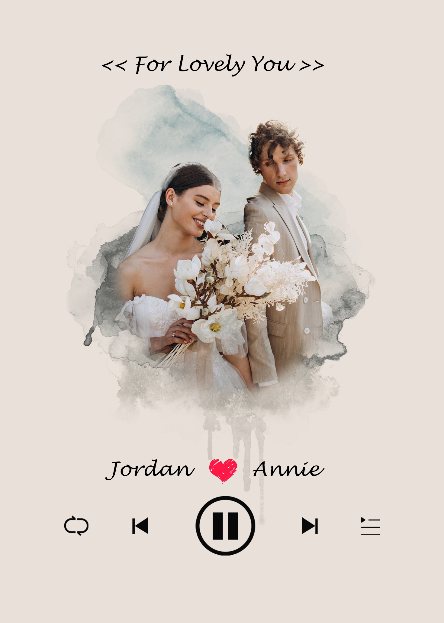 Personalised Photo Music Frame with Custom Names Photo Frame Music Pla