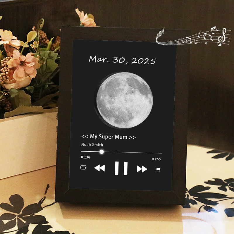 Photo Frame with Music Custom Whole Song Frame Personalised Music Player Mother's Day Gifts (Can Play Whole Song)